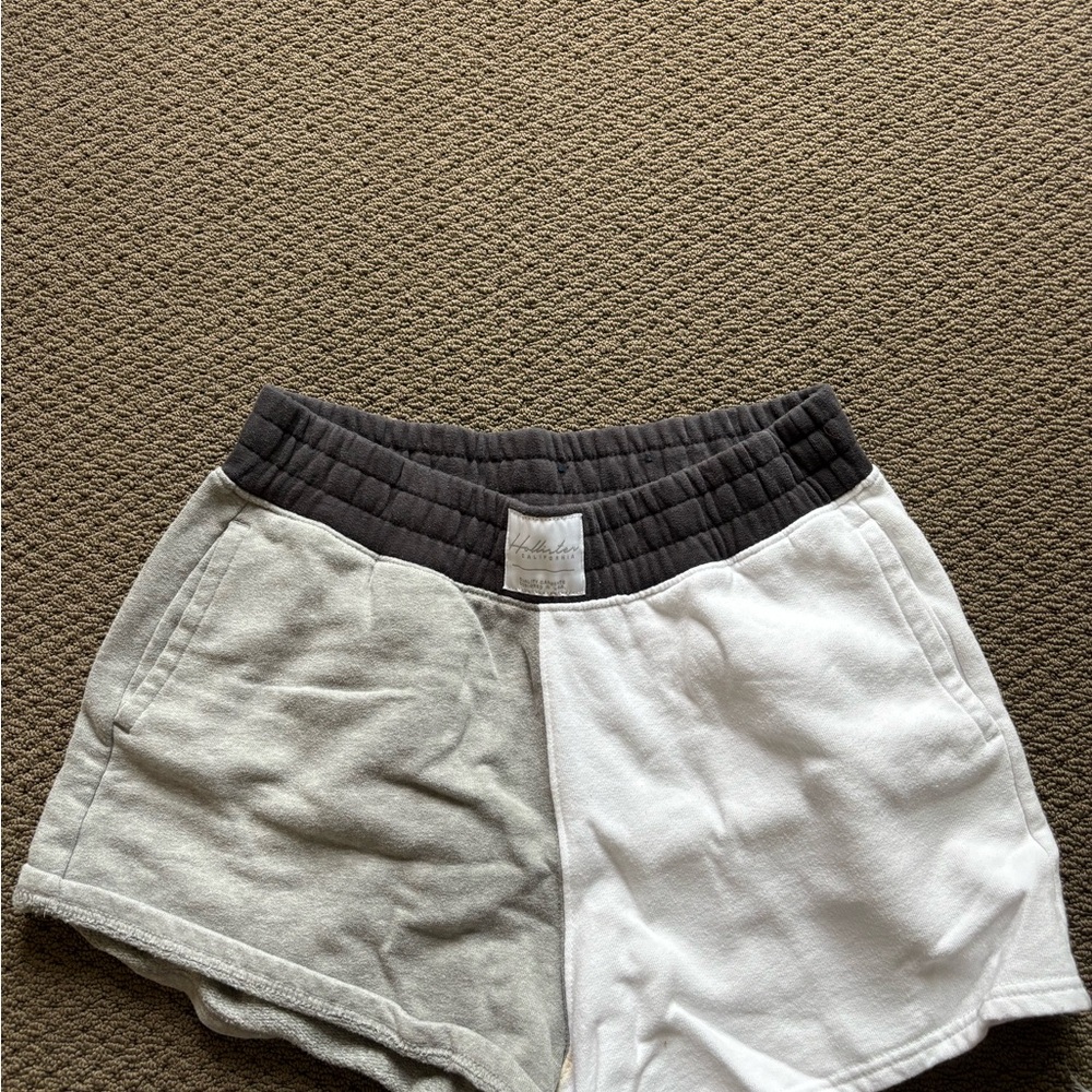 Hollister Gray and White Athletic Shorts